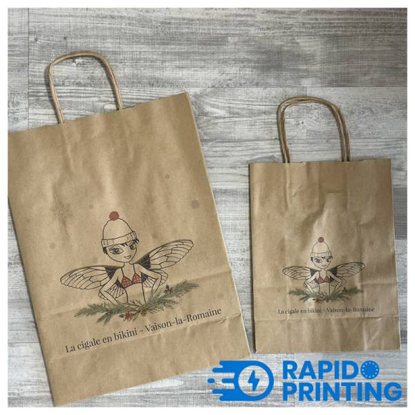 sac kraft impression de Noël par rapidoprinting