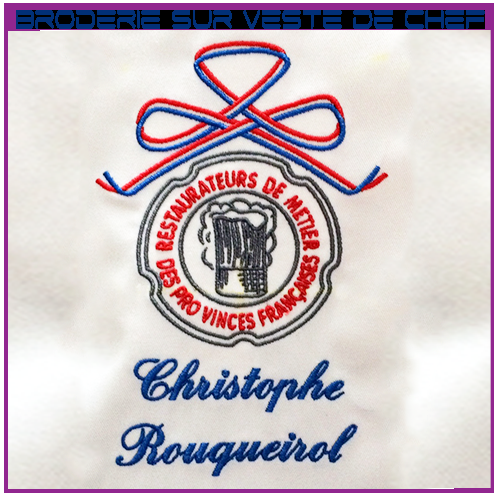 Broderie sur veste de cuisinier